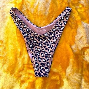 Aerie Leopard Super High Cut Bikini Bottom